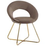 Homy france - lot de 4 chaises bubble gold veloursgris souris