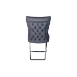 Homy france - lot de 4 chaises gabrielle anthracite - silver