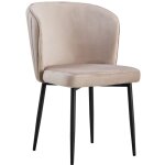 Homy france - lot de 4 chaises moderne diana mtal noir velours moka