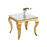 Homy france - guéridon baroque gold plateau en verre effet marbre blanc 50x50 cm Homy france - guéridon baroque gold plateau en verre effet marbre blanc 50x50 cm