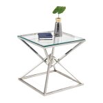 Homy france - guéridon pyramide chrome transparent 55x55x h55 cm Homy france - guéridon pyramide chrome transparent 55x55x h55 cm