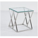 Homy france - guéridon triangle chrome 50x50 h55 cm Homy france - guéridon triangle chrome 50x50 h55 cm
