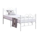 Homy france - lit 1 place julie 90x190 cm en mtal blanc sommier inclus