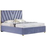 Homy france - lit adulte 140x190 cm vera en velours gris avec sommier intégré Homy france - lit adulte 140x190 cm vera en velours gris avec sommier intégré