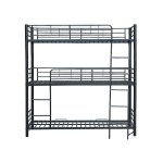 Homy france - lit superpos 3 tages triple noir 3 couchages 90x190 cm