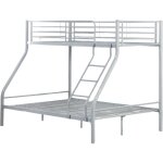 Homy france - lit superpos 3 places 2 + 1 gris mtal costo sommier inclus