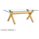 Homy france - table basse plateau en verre transparent pieds en bois 120 cm - ixe - transparent Homy france - table basse plateau en verre transparent pieds en bois 120 cm - ixe - transparent