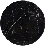 Homy france - table basse ronde lorie chrome plateau en verre marbr noir d90 cm