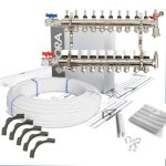 Hora - kit collecteur plancher chauffant hydraulique nourrice et tube per taille - kit 10 sorties Hora - kit collecteur plancher chauffant hydraulique nourrice et tube per taille - kit 10 sorties