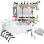 Hora - kit collecteur plancher chauffant hydraulique nourrice et tube per taille - kit 5 sorties Hora - kit collecteur plancher chauffant hydraulique nourrice et tube per taille - kit 5 sorties