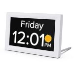 Horloge 7 pouces avec jour et date pour personnes �g�es, horloge alzheimer pour parents, rappel de m�dicaments ...