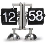 Horloge de bureau automatique  double pied en acier inoxydable avec petite chelle et rotation des pages, ...