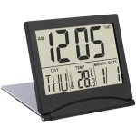 Horloge avec date et jour lcd alarme de voyage pliable ? digitale r�veil num�rique - horloge de bureau, ...