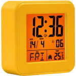 Horloge digitale radio - pilot�e dcf � grand �cran led, affichage temp�rature et date avec fonction snooze, ...