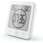 Horloge de douche �tanche pour salle de bain, r�veil num�rique lcd tactile, thermom�tre, hygrom�tre, ...