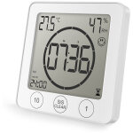 Horloge de douche salle de bain, contr�le tactile �tanche, alarme num�rique lcd, thermom�tre hygrom�tre, ...