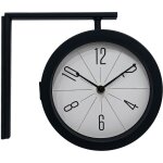 Horloge de gare relaxdays, double face, h x l : 25 x 28 cm,  piles, horloge murale analogique, silencieuse, ...