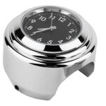 Horloge de guidon de moto placage au chrome heure pr�cise montre de montage de guidon en alliage d'aluminium ...