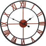 Horloge de jardin murale d'ext�rieur, grande horloge de jardin � chiffres romains, en fer forg�, 40 cm ...