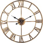 Horloge de jardin murale d'ext�rieur, grande horloge de jardin � chiffres romains, en fer forg�, 40 cm ...