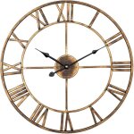 Horloge de jardin murale d'ext�rieur, grande horloge de jardin � chiffres romains, en fer forg�, 50 cm ...
