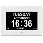 Horloge de jour num�rique, horloge de calendrier num�rique de 7 pouces, pour les personnes �g�es pour ...