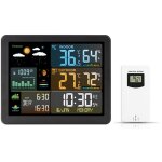 Horloge mto  cran couleur, horloge lectronique, thermomtre et hygromtre d'intrieur et d'extrieur, ...