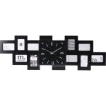 Home styling - horloge murale avec 10 cadres noirs pour photos, 80 x 4 x 26 cm.