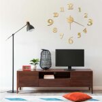 Horloge murale 3d design moderne dor� 100 cm xxl