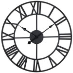 Horloge murale ajour�e au design r�tro moderne, horloge silencieuse, noire, 40 cm, parfaite pour le salon, ...