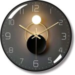 Horloge murale , horloge murale art d�co avec lumi�re et ombre, horloge murale moderne en m�tal silencieuse ...