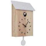 Globo lighting - horloge murale horloge en bois coucou pendule brun blanc, volume rglable l x h 22 x ...