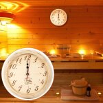 Horloge murale en bois pour horloge de sauna de 23 cm de diam�tre pour les accessoires d'utilisation ...