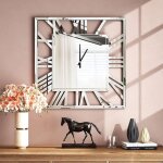 Horloge murale carrée 80 cm, grande horloge murale moderne à chiffres romains, horloge murale entièrement ... Horloge murale carrée 80 cm, grande horloge murale moderne à chiffres romains, horloge murale entièrement ...