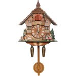 Horloge murale � coucou en bois avec mode nuit, oiseau chanteur, style for�t europ�enne