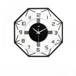 Horloge murale design moderne en m�tal et bois avec cadre g�om�trique d�coration murale pendules murales ...