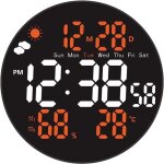 Horloge murale digitale 8  avec fonction rgb et t�l�commande - r�glages auto luminosit�, temp�rature, ...