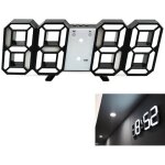Horloge murale digitale led 3d - affichage surdimensionn heure / date / temprature - rveil avec mmoire ...
