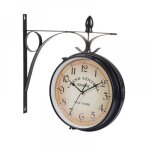 Horloge murale double face, horloge de jardin rétro européenne avec double surface en verre, horloge ... Horloge murale double face, horloge de jardin rétro européenne avec double surface en verre, horloge ...