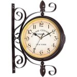 Horloge murale double face style rtro antique horloge murale de gare avec design en fer forg, horloge ...