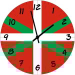 Horloge murale drapeau basque cbkr�ation verre 29 cm