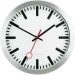 Eurotime - horloge murale 59002 - 07 radiopilot(e) 30 cm argent