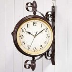 Horloge murale de jardin d'extrieur, style vintage, double face, dcoration intrieure et extrieure, ...