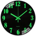Horloge murale lumineuse silencieuse 30cm pendule murale fluorescente veilleuse nuit grande horloge d�corative ...