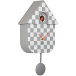 Karlsson - horloge murale moderne cuckoo checker gris et blanc Karlsson - horloge murale moderne cuckoo checker gris et blanc