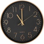 Horloge murale moderne silencieuse � quartz 30cm, chiffres surdimensionn�s ronde murale horloge(or rose) ...