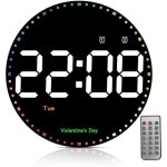 Horloge murale num�rique 10 pouces, grande horloge murale num�rique, horloge murale num�rique � led pour ...
