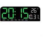 Horloge murale num�rique color�e ? grand r�veil num�rique avec temp�rature, date, minuterie, veilleuse, ...