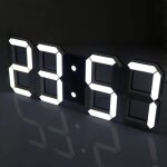 Horloge murale num�rique led 3d 21, 5cm, r�veille - matin led digital avec 3 niveaux de luminosit� r�glables ...