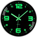 Horloge murale num�rique silencieuse sans tic tac lumineuse 20 cm design moderne - grande digitale � ...